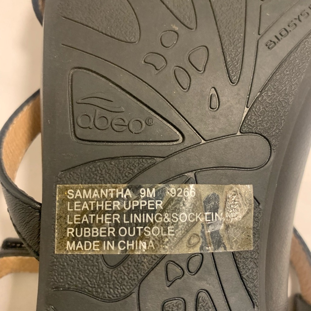 Women’s ABEO SAMANTHA, Strappy Comfort Sandal. Leather, Black. Size 9. - Picture 4 of 9